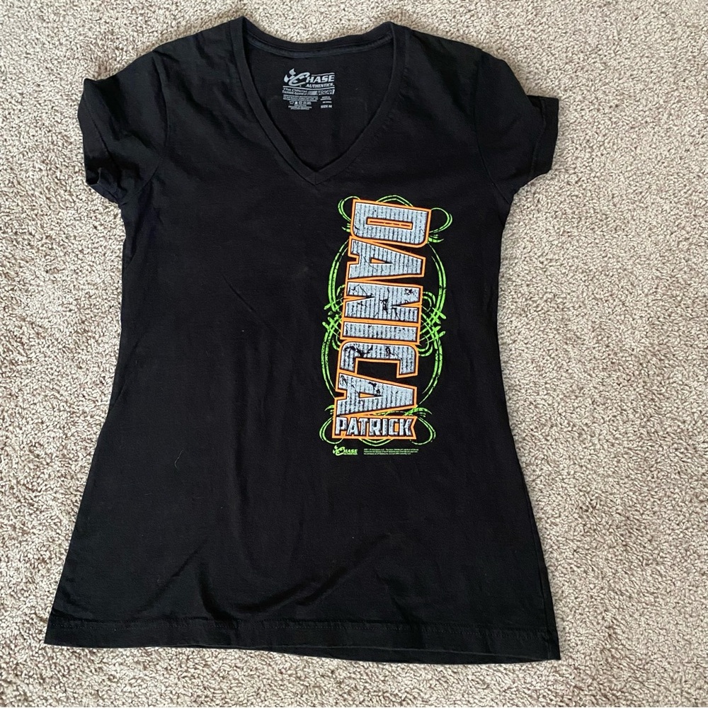 Chase Authentics Black Graphic V-Neck Tee